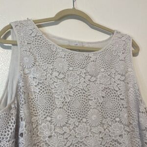 J JILL Floral lace Tank Plus Curvy XL size 2X